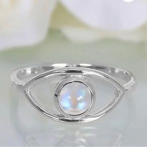 Evil eye moonstone ring